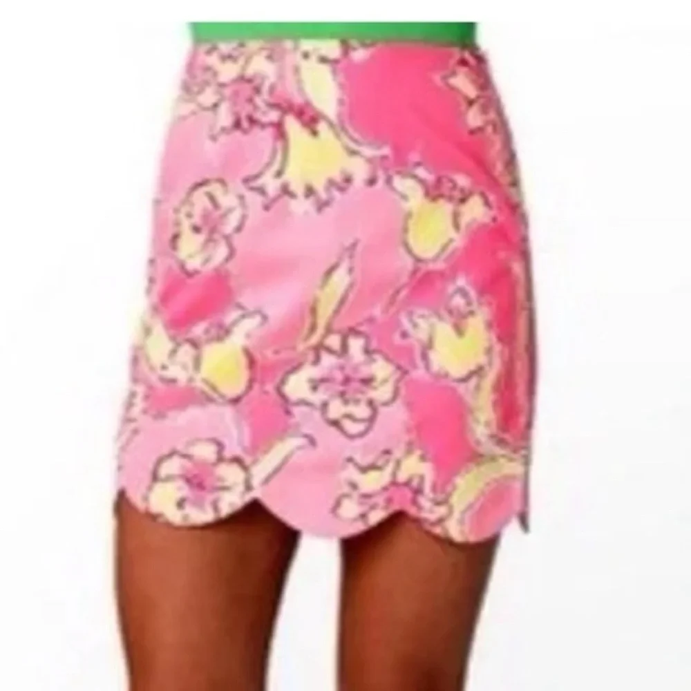 Lilly Pulitzer Size 8 Lynnie Skirt Hotty Pink Day Lynnie Scallop Hem